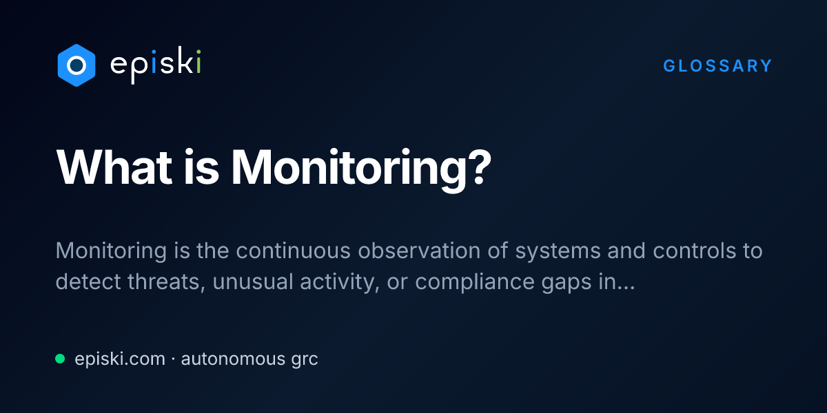 Monitorization Definition What is Monitoring? Definition & Compliance Guide - episki