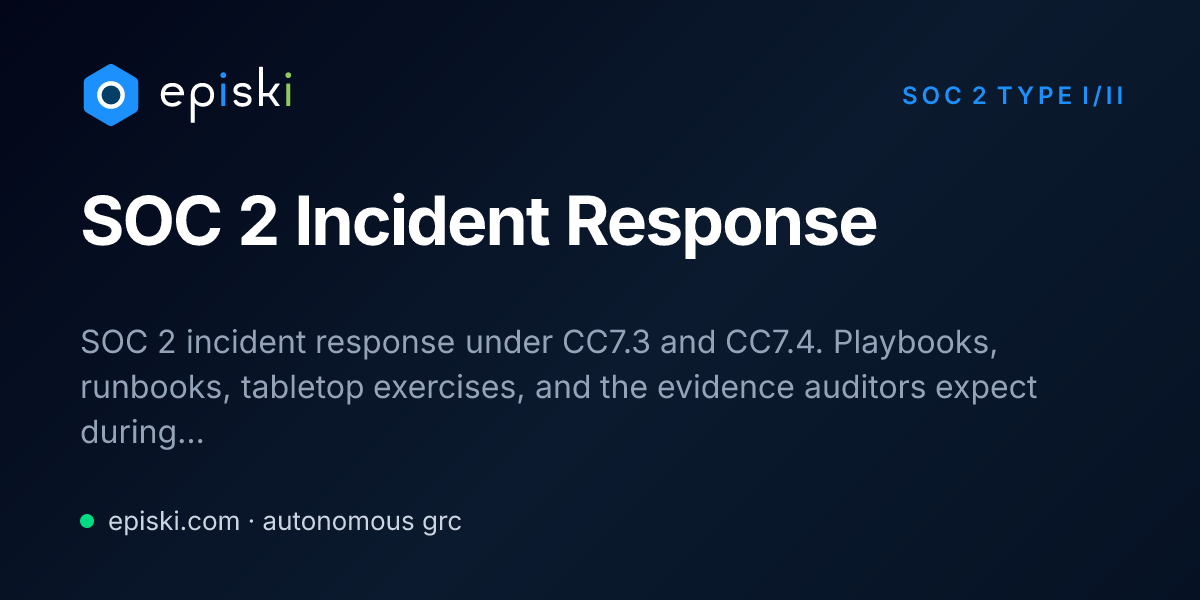 SOC 2 Incident Response (2026): CC7.3/7.4 Requirements - episki